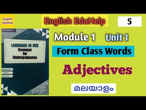 Adjectives | Form Class Words | Language in Use | English Eduhelp