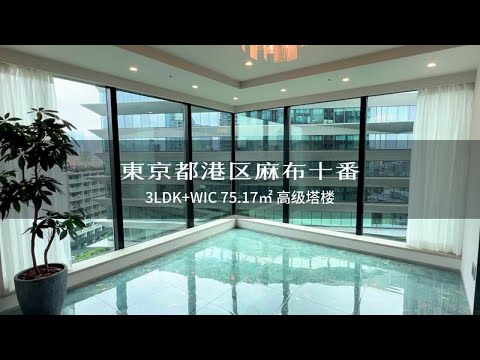 日本东京港区麻布十番俯瞰东京塔高级塔楼住宅