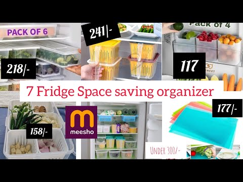 Fridge Space saving organizer HAUL || Deep cleaning|| how to organise small fridge | Meesho haul ☘️