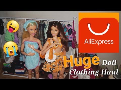 HUGE Aliexpress doll clothing haul XD… how will it fit Barbie?