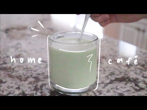 Home Café Matcha Latte 🍵(kind of ASMR?)