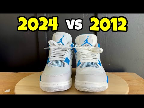 Air Jordan 4 Military Blue Comparison 2012 vs 2024