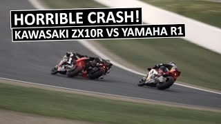 Fatal Crash! Yamaha R1 Hard Braking Goes Wrong, Extreme Motorcycle Racing