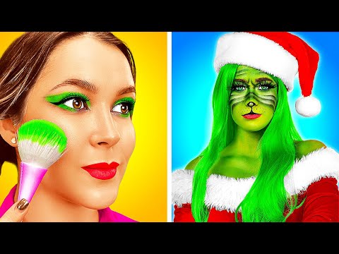 🎄COOL CHRISTMAS COSTUME AND MAKEUP IDEAS! DIY Holiday Tips And Life Hacks! Christmas Makeover!