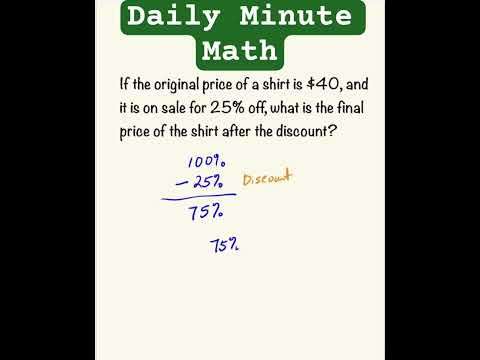 Percent Word Problem 25% Off #maths #percentage