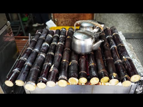 Fried Carrot Cake and Hot Sugar Cane Juice / 炸蘿菠糕、現烤熱甘蔗汁, 板橋黃石市場 - Taiwanese Street Food