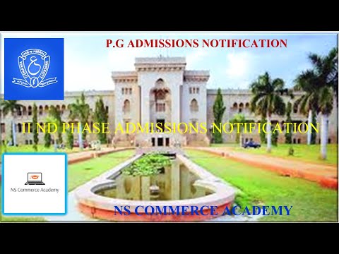 PGCET 2ND PHASE ADMISSION - ALL PG COURSES - O.U