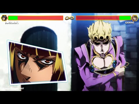 Giorno vs Bucciarati WITH HEALTHBARS | JoJo's Bizarre Adventure