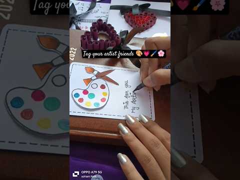 Colour palette with brush for your artist friends 💗#ytshorts #shorts #diy #diycrafts