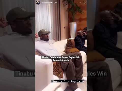 Tinubu Celebrates Super Eagles victory against Angola