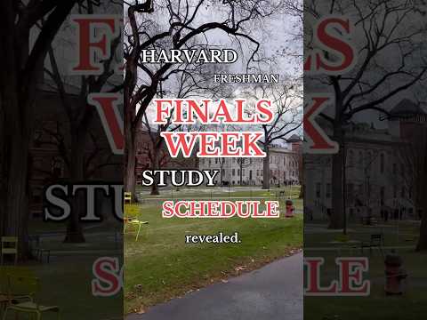 HARVARD FINALS WEEK STUDY SCHEDULE REVEALED.