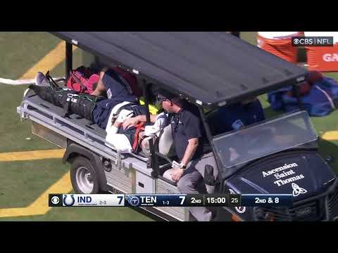 Ball Boy CARTED OFF After Scary Sideline Collision | Titans vs Colts 2024