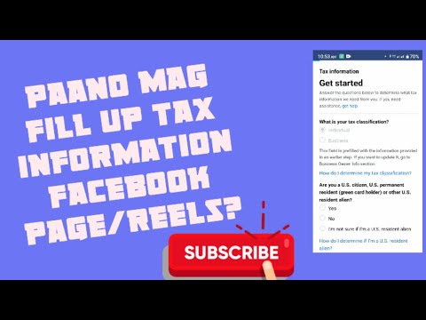 Paano mag Fill up Tax information facebook page/reels?#taxinfirmationfillup #taxinformation