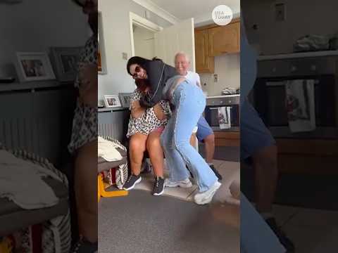 Woman flew across the world to shock grandparents with sweet videobomb | Humankind #goodnews #shorts