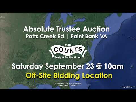 Absolute Trustee Auction : Potts Creek Rd  Paint Bank VA