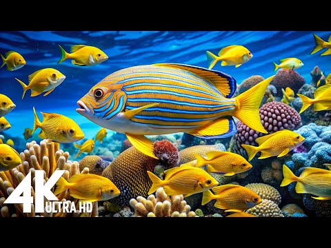 Aquarium 4K VIDEO(ULTRA HD) - Amazing Beautiful Coral Reef Fish - Sleep Relaxing Meditation Music #4