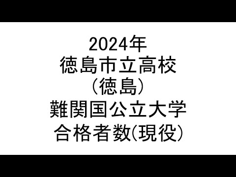 徳島市立高校(徳島) 2024年難関国公立大学合格者数(現役)