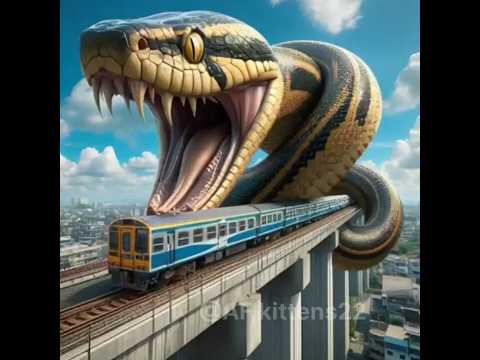 Nature Exploration | Travel Discovery | Giant Python vs train #shorts #memes #wildlife