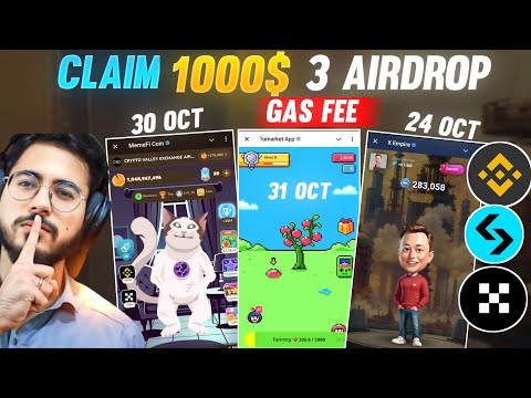 CLAIM 3 OCTOBER AIRDROP GET 1000$  | X EMPIRE LISTING | MEMEFI LISTING | TO MARKET LISTING | AIRDROP