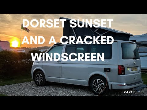 VW California Ocean Campervan Adventure: Cracked Windscreen & at Highlands End Holiday park, Dorset