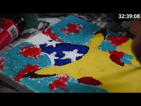 Pikachu Acrylic Painting Timelapse