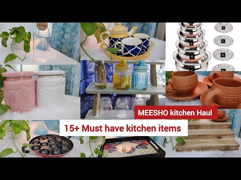 MEESHO space saving organizer HAUL|| kitchen essentials meesho find || kitchen cookware set #meesho