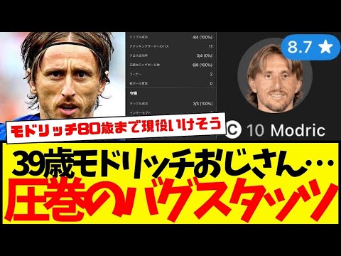 モドリッチ：ネーションズリーグで圧巻の異次元スタッツ記録wwwww　御年39歳でございます…。