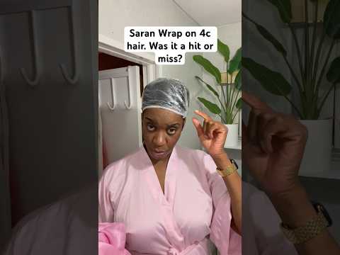 Saran Wrap method on 4c hair #blowoutprofessor #saranwrap #silkpress #anemia #4chair #trendingshorts