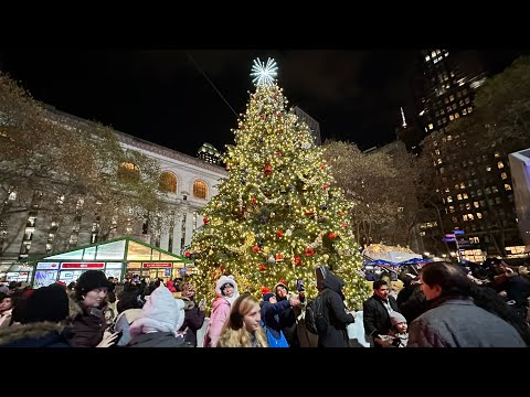 New York City:  Bryant Park Christmas Tree Lighting Live