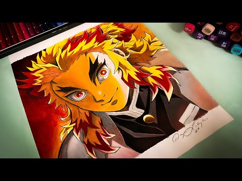 HOW TO DRAW ✨RENGOKU KYOJURO THE FLAME HASHIRA🔥✨ FROM DEMON SLAYER [KIMETSU NO YAIBA]🔥‼️