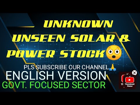 UNKNOWN UNSEEN RENEWABLE ENERGY MICROCAP STOCK |SOLAR ENERGY STOCK