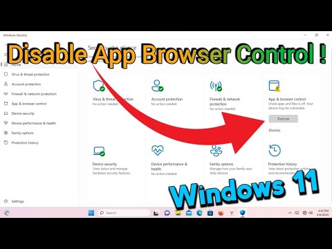 How to Trun Off Apps And Browser Control in Windows 11 | Disable App and Browser Control