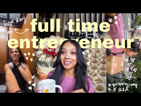 first day as a full time entrepreneur //small business owner, I quit my 9-5 Q&A, day in my life vlog