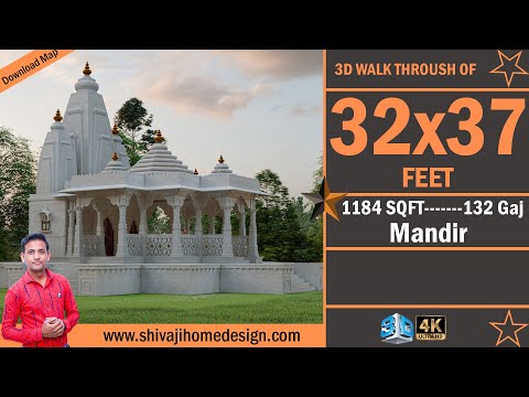 🏡 Krishna Mandir 3D Walkthrough Animation / Temple Architecture  #ShivajiHomeDesign