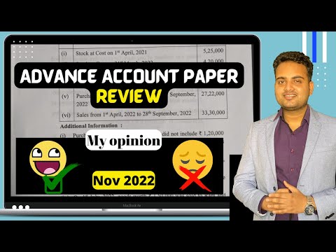 Advance Account Question Paper Review|| Ca Inter Exam Nov 2022|| My opinion