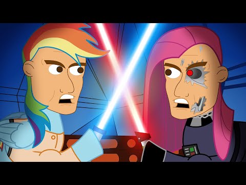 Star Wars Re-enacted by Ponies Re-enacted by Arnold Schwarzenegger