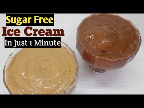 Sugar Free Ice Cream In Just 1 Minute || No cream No sugar No Beater