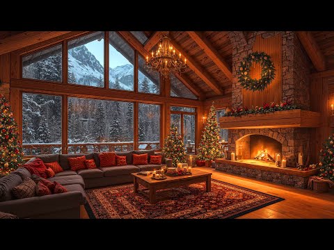 Cozy Christmas Ambience 🎄 Relaxing Christmas Jazz Instrumental Music & Crackling Fireplace Sounds 🔥