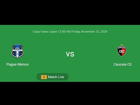 Pague Menos VS Caucaia CE | Copa Fares Lopes | Football Live Match Score today