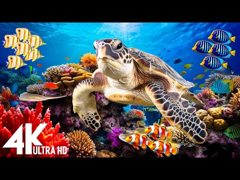 Ocean 4K - Sea Animals for Relaxation, Beautiful Coral Reef Fish in Aquarium(4K Video Ultra HD) #9