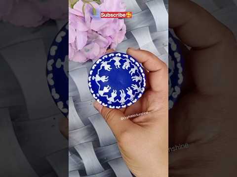 OMG I tried Warli Art on a Diya/Easy Diya Decoration😍😱#shorts #craftwithsunshine #diwali #ytshorts