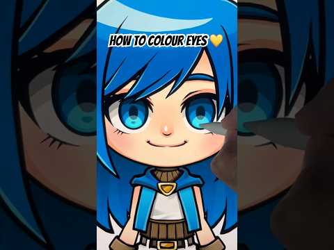 How to Colour Chibi Eyes Easy with Procreate - ItsFunneh #digitalart #itsfunneh #drawing