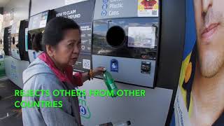 Recycle and Earn - First time to use a recycling vending machine for cartons, plastic and cans.