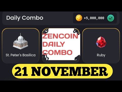 zencoin daily combo 21 november |  zen coin daily combo card unlock 🔓 🔓🔓 | zen coin dailycombo today