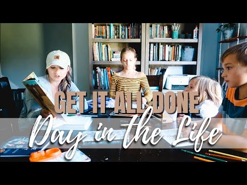 LARGE FAMILY GET IT ALL DONE DAY IN THE LIFE // Homeschooling + Cleaning // Chore Delegation