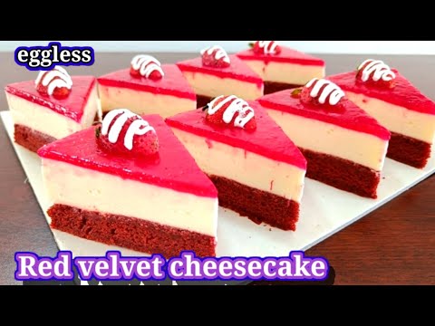 eggless red velvet Cheesecake recipe | cheesecake recipe