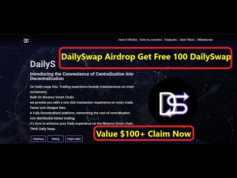 DailySwap Airdrop get free 100 Daily + 1 Daily Per refer Value $100 #bigairdrop #newairdrop