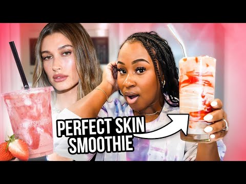 Hailey Bieber VIRAL skin smoothie at home!