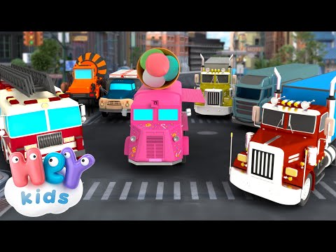 Los camiones 🚚 | Canciones de vehículos para niños | HeyKids - Canciones infantiles