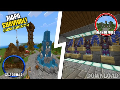 DOWNLOAD MAPA SURVIVAL SEM CHEATS COM FARMS, CONSTRUÇÕES TOPS E ITENS OPS - MOSTRANDO MAPAS #21